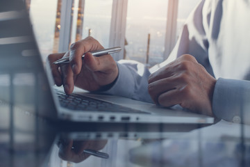 Businessman working at office