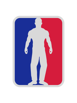 rot blau sport silhouette h&uuml;bsch muskeln muckis k&ouml;rper kr&auml;ftig kraft bodybuilder stark sexy sch&ouml;n fitness pumpen posen mann kerl m&auml;nnlich training clipart