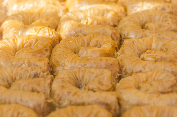 Traditional turkish dessert called baklava 