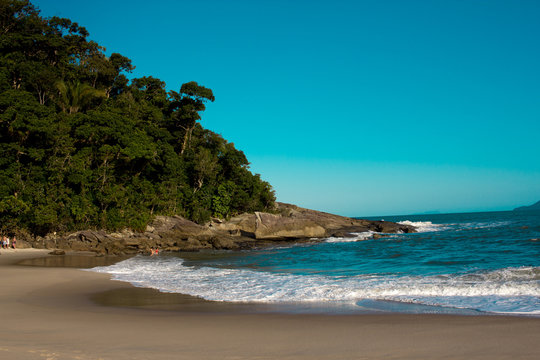 Jur&eacute;ia beach in Sao Sebastiao, Sao Paulo.