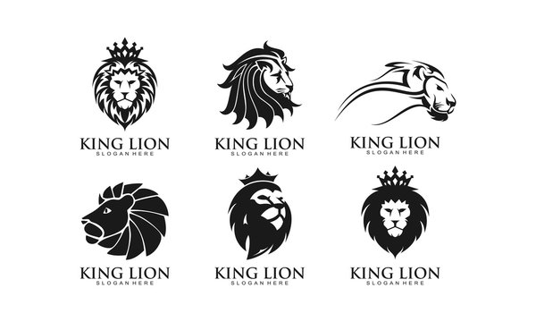 Lion set template logo
