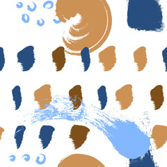 Retro brush stokes seamless pattern vector background. Abstract ornament. Drawn with dry brush. Vector illustration.