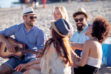 Group of people enjoys together