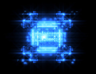 Led Light. Abstract effect. Future tech. Glare cubes. Digital cpu signal. .Shine grid. Modern big data. Neon flare. Quantum computer net system. .Magic code. Grid HUD lines. Web device. Blocks system.