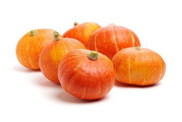 Orange pumpkin on white background 