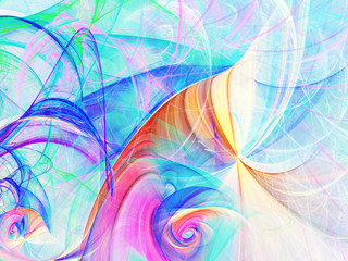 blue abstract fractal background 3d rendering illustration