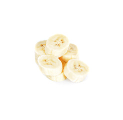 slice banana isolated on white backgound