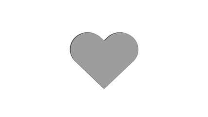 3D Grey Heart Simple Love Vector Illustration Design