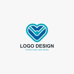 Love logo design, romance abstract icon illustration - Vector