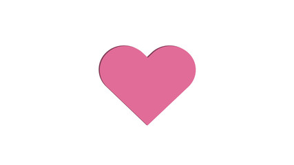 3D Pink Heart Simple Love Vector Illustration Design