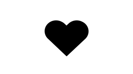 3D Black Heart Simple Love Vector Illustration Design