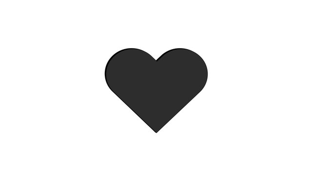 3D Dark Grey Heart Simple Love Vector Illustration Design
