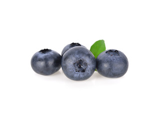 whole fresh blueberries on white background