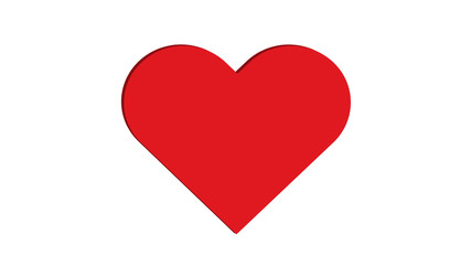 3D Red Heart Simple Love Vector Illustration Design