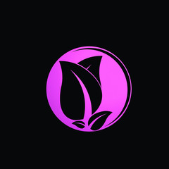 pink flower logo icon for beauty product