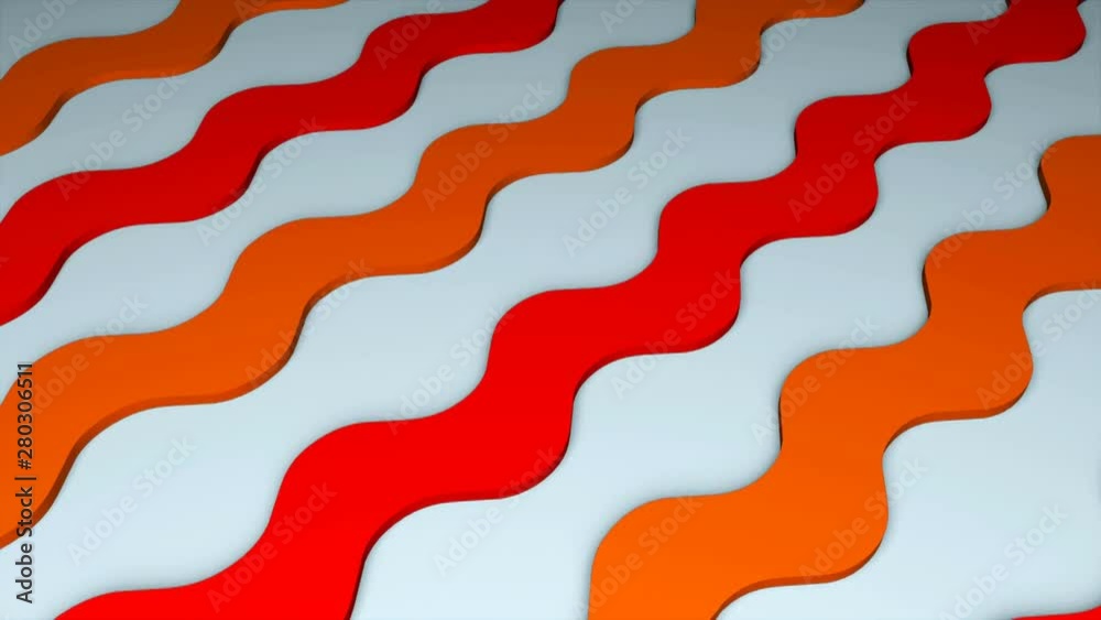 Poster abstraction with simple flat 3d waves on the surface, 3d rendering computer generated background