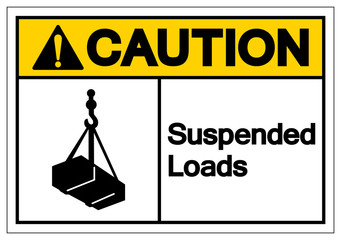 Caution Suspended Loads Symbol Sign, Vector Illustration, Isolated On White Background Label .EPS10