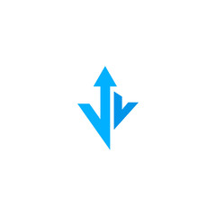 arrow up shape initial logo