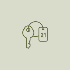 key hotel icon vector