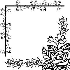 Decoration for invitation card, floral frame with plant. Vector