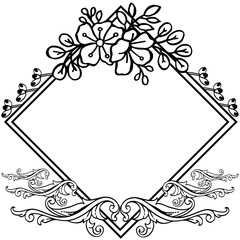 Decoration for invitation card, floral frame with plant. Vector