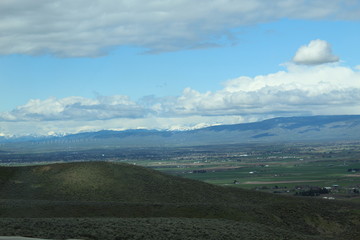 valley & cloudy skies