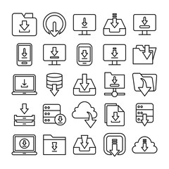 download, update and save icons set 