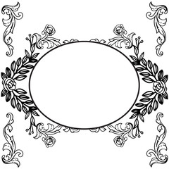 Decoration border pattern art flower frame and leaves. Vector