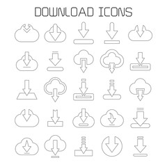 download, update and save icons set 