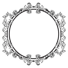 Card for motif of leaf flower frame, on white background. Vector