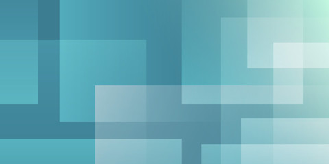 abstract  turquoise background square shapes in transparent design