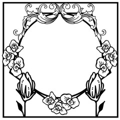 Space for your text, pattern art of bouqet frame. Vector