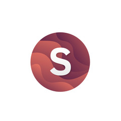 Abstract S letter logo circle shape company sign layered round icon trendy logotype vector design.