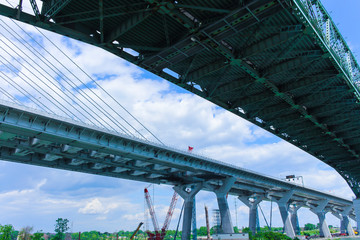 New and old Champlain bridge, Montreal, Quebec