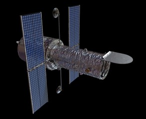 Space Telescope Isolated on Black Background 3D illustration