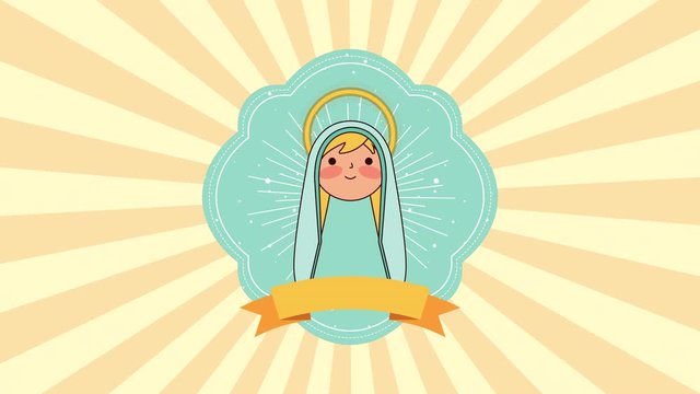 cute virgin mary manger character
