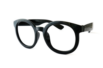 black eyeglasses  isolated on white background