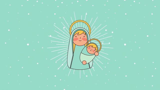mary virgin and jesus baby manger characters