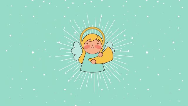 cute little angel manger character