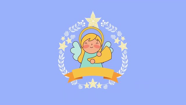 cute little angel manger character