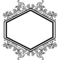Art unique with design beautiful, with ornate of flower frame, and for decoration various of cards. Vector