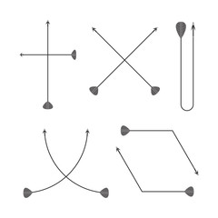 thin line arrows and bows set