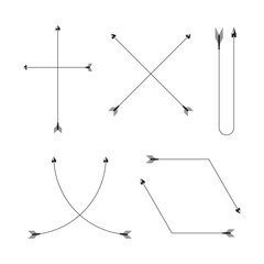 thin line arrows and bows set