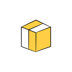 carton box icon in yellow theme