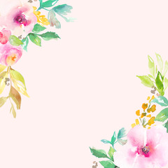 Cute Flower Border, Spring Background