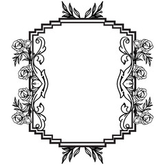 Ornament floral frame, invitation card, decoration pattern. Vector