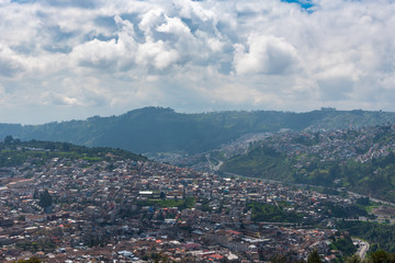 Obraz premium View of Quito on a cloudy day
