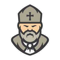 Priest Religion Vector Cartoon illustration.