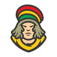 Rastafarian. Reggae boy Vector Cartoon illustration.