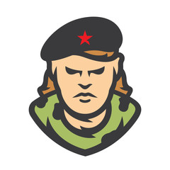 Cuba Communist revolutionary Vector Cartoon illustration.